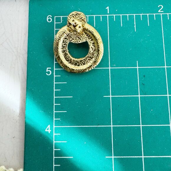 Vintage 1928 Porcelain Rose With Enamel Hoop Earrings Retro Classic Coquettegirl - Picture 7 of 9